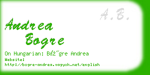 andrea bogre business card